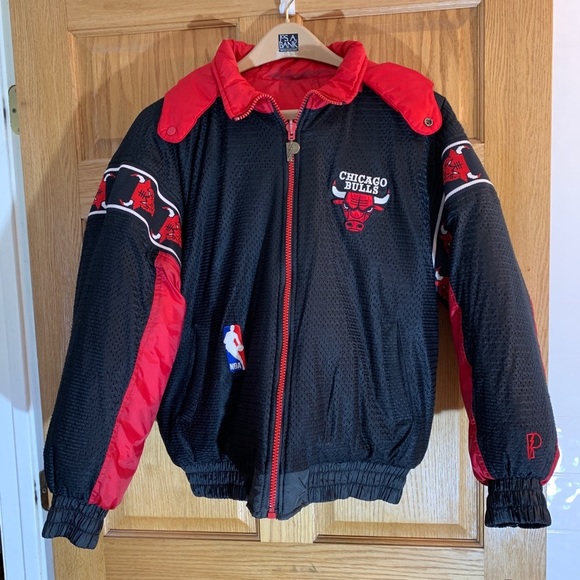 VINTAGE 1990'S PRO PLAYER CHICAGO BULLS REVERSIBLE HOODED JACKET MEN'S SZ M Med - Picture 1 of 10